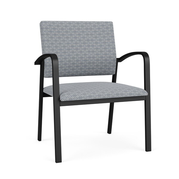 Lesro Newport Wide Guest Chair Metal Frame, Black, RS Fog Upholstery NP1201 - main